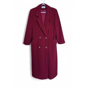 Forecaster of Boston Women's 100% Wool Coat 80’s Vintage Shoulder Pad Red Size 6